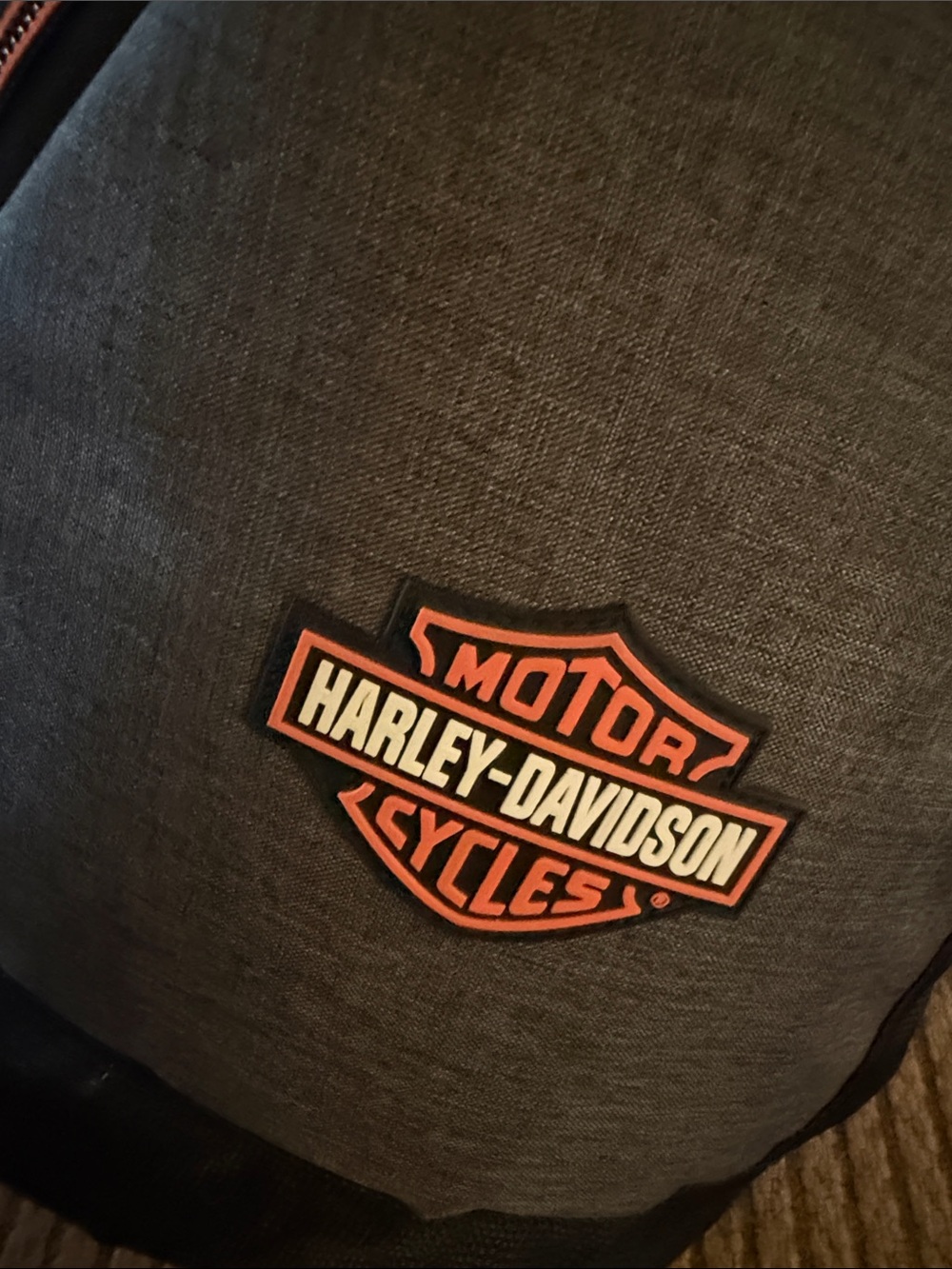 Harley-Davidson Gray Sling Backpack with Orange Trim - Picture 5 of 9